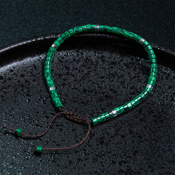 Bracciale con perline distanziatrici anti-ansia in malachite Buddha Stones