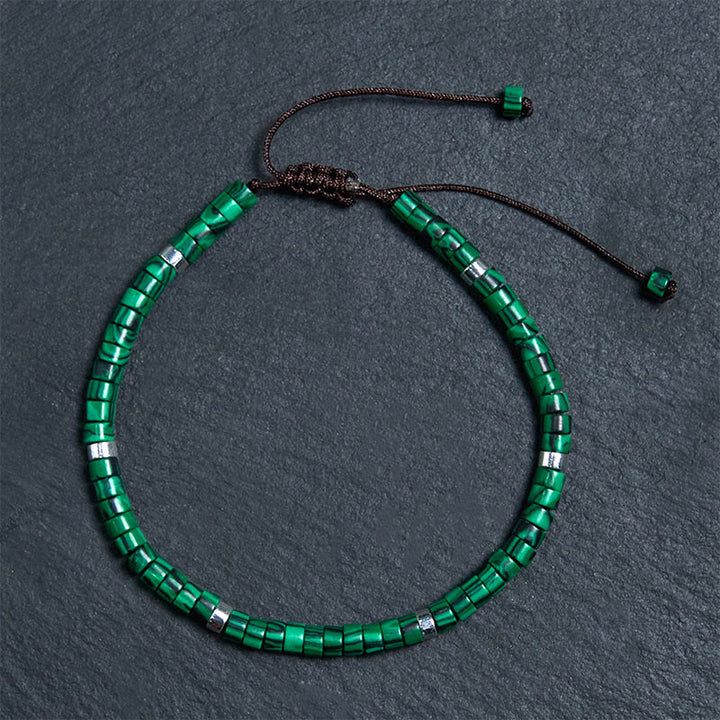 Bracciale con perline distanziatrici anti-ansia in malachite Buddha Stones