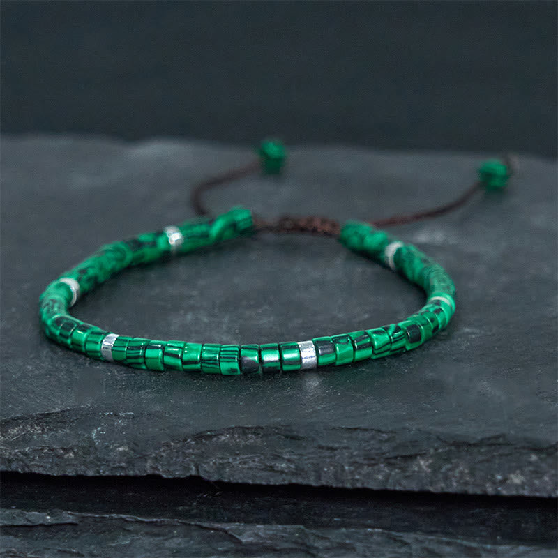 Bracciale con perline distanziatrici anti-ansia in malachite Buddha Stones