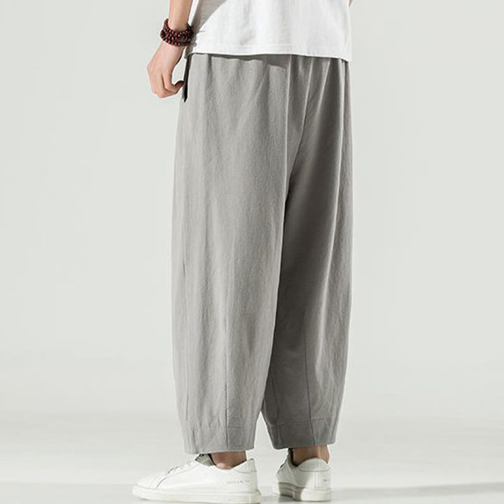 Pantaloni harem da uomo alla caviglia con tasche, tinta unita , Buddha Stones - image 10