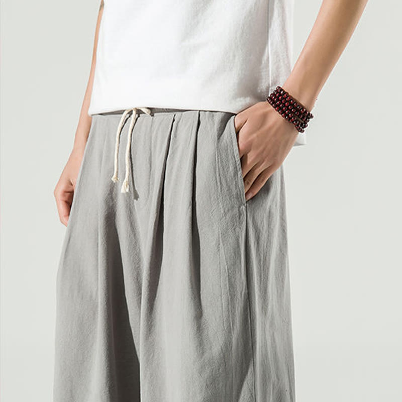 Pantaloni harem da uomo alla caviglia con tasche, tinta unita , Buddha Stones - image 18