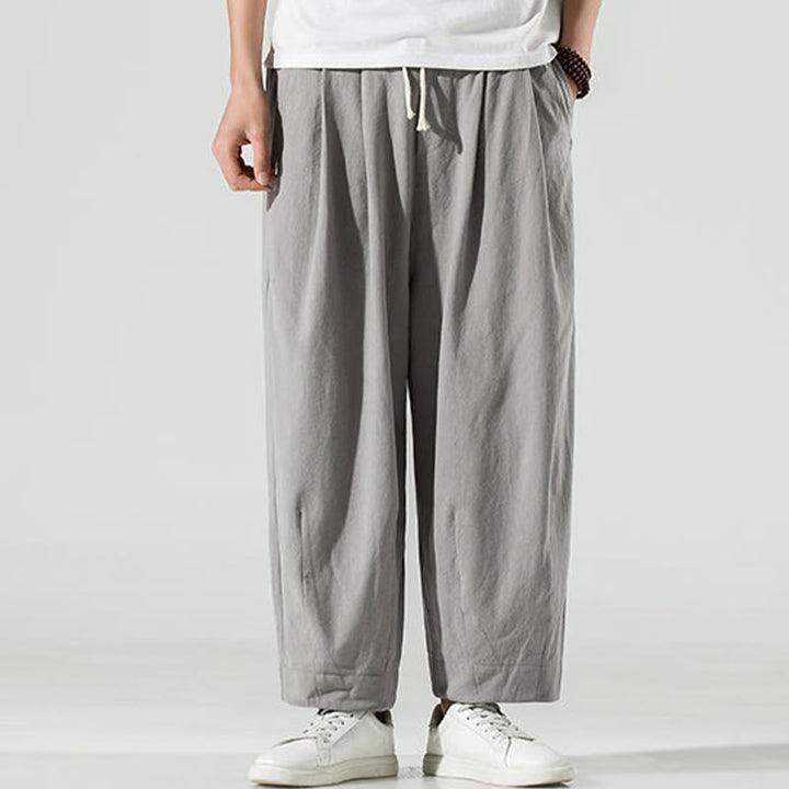 Pantaloni harem da uomo alla caviglia con tasche, tinta unita , Buddha Stones - image 9