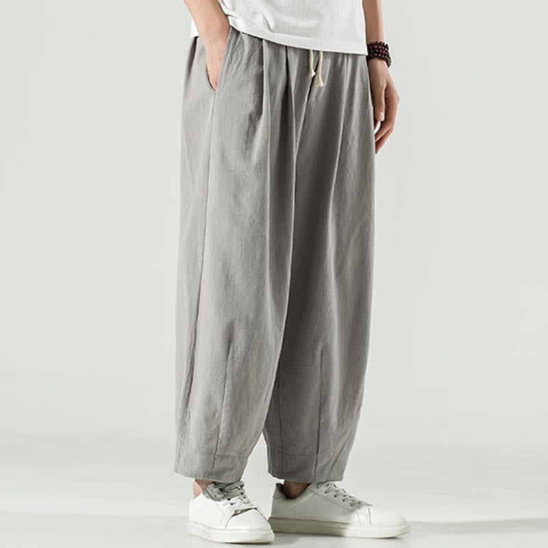 Pantaloni harem da uomo alla caviglia con tasche, tinta unita , Buddha Stones - image 11