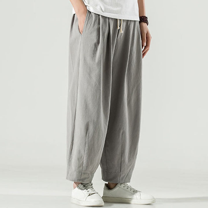 Pantaloni harem da uomo alla caviglia con tasche, tinta unita , Buddha Stones - image 11