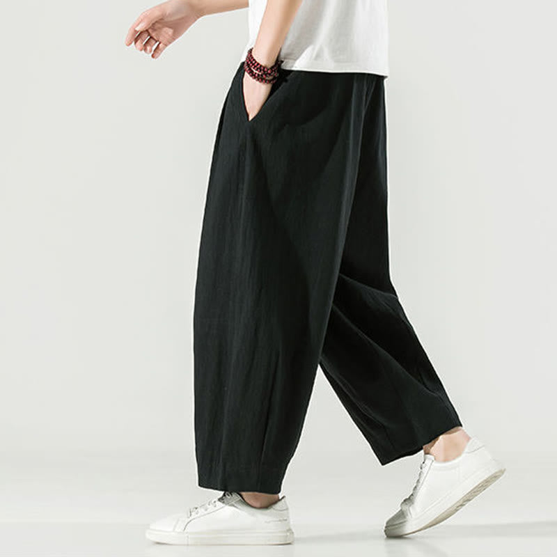 Pantaloni harem da uomo alla caviglia con tasche, tinta unita , Buddha Stones - image 23