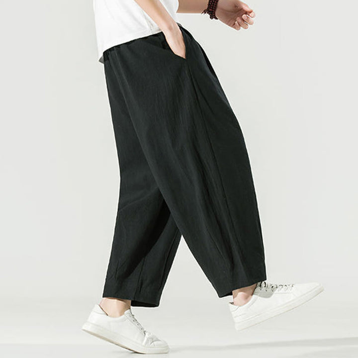 Pantaloni harem da uomo alla caviglia con tasche, tinta unita , Buddha Stones - image 25