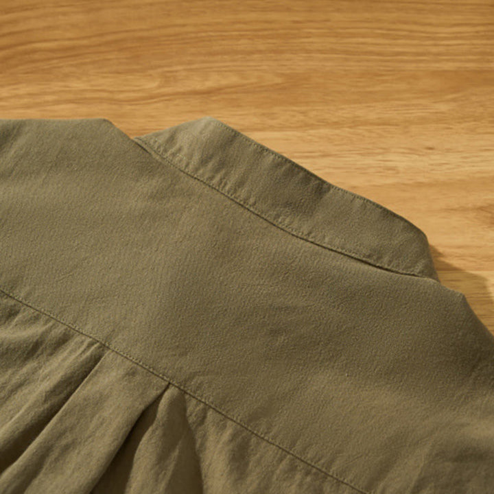 Camicia da uomo in cotone a maniche corte con bottoni a metà polpaccio, modello Buddha Stones Summer Solid