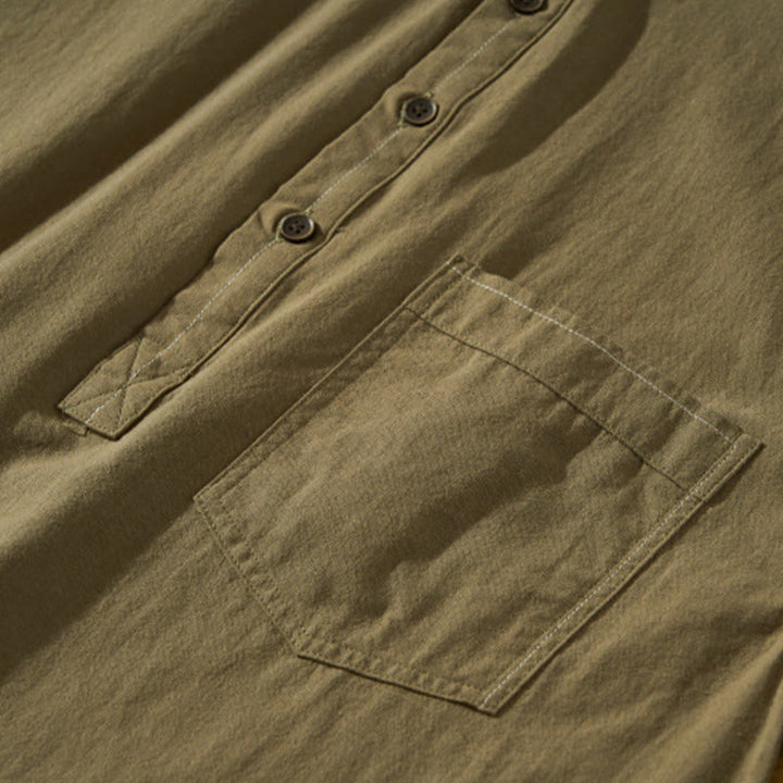 Camicia da uomo in cotone a maniche corte con bottoni a metà polpaccio, modello Buddha Stones Summer Solid
