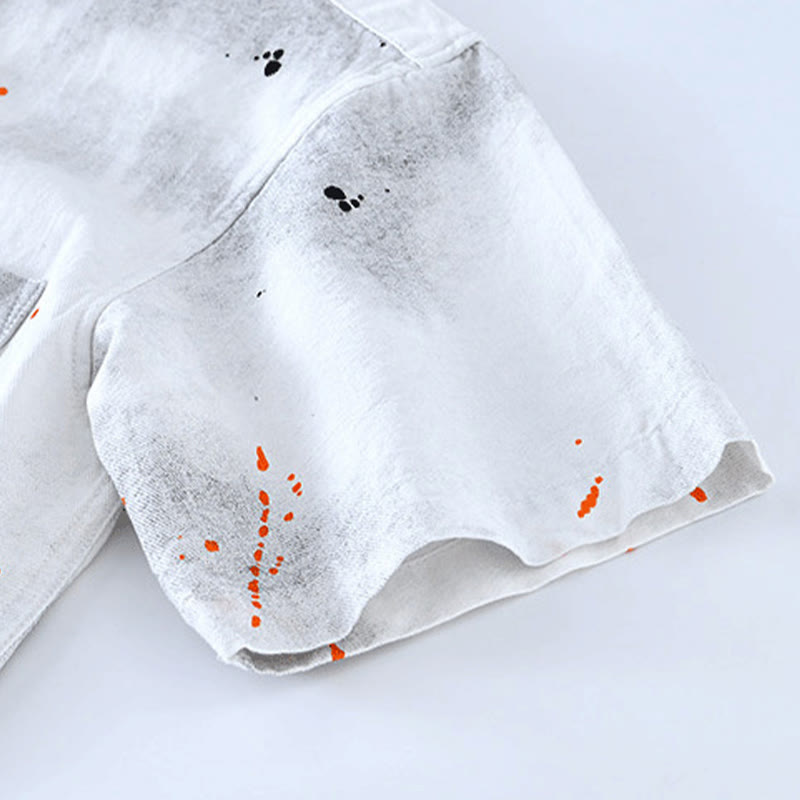 Camicia da uomo in cotone a maniche corte con bottoni e stampa "Buddha Stones Summer Ink Splashing Colour"