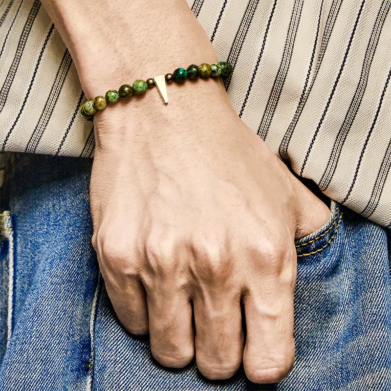 Bracciale Buddha Stones Vintage con design anticato in rame turchese