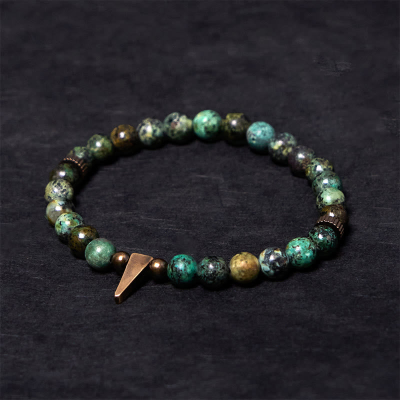 Bracciale Buddha Stones Vintage con design anticato in rame turchese