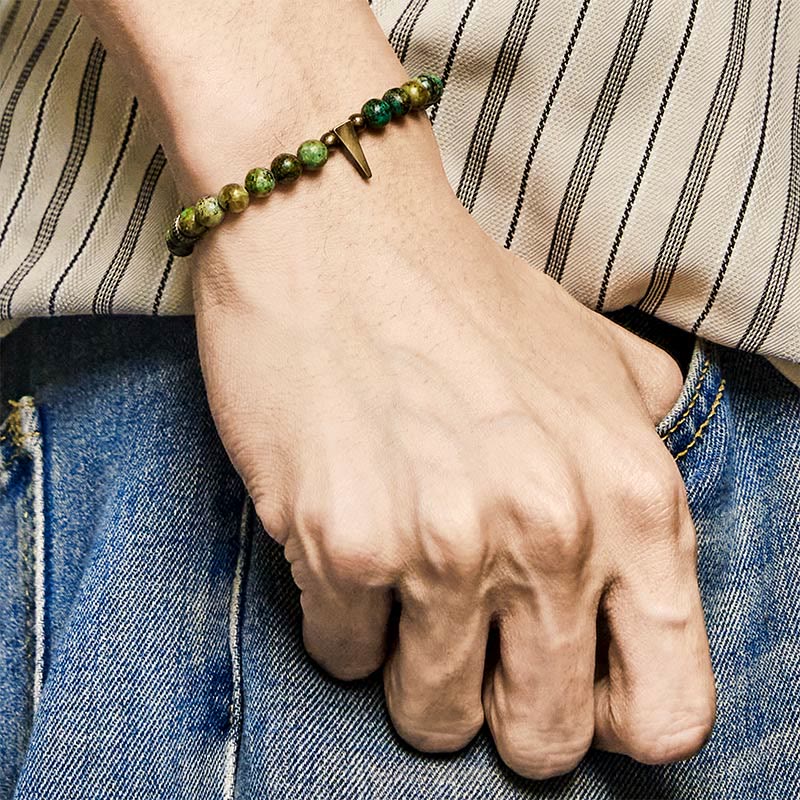 Bracciale Buddha Stones Vintage con design anticato in rame turchese