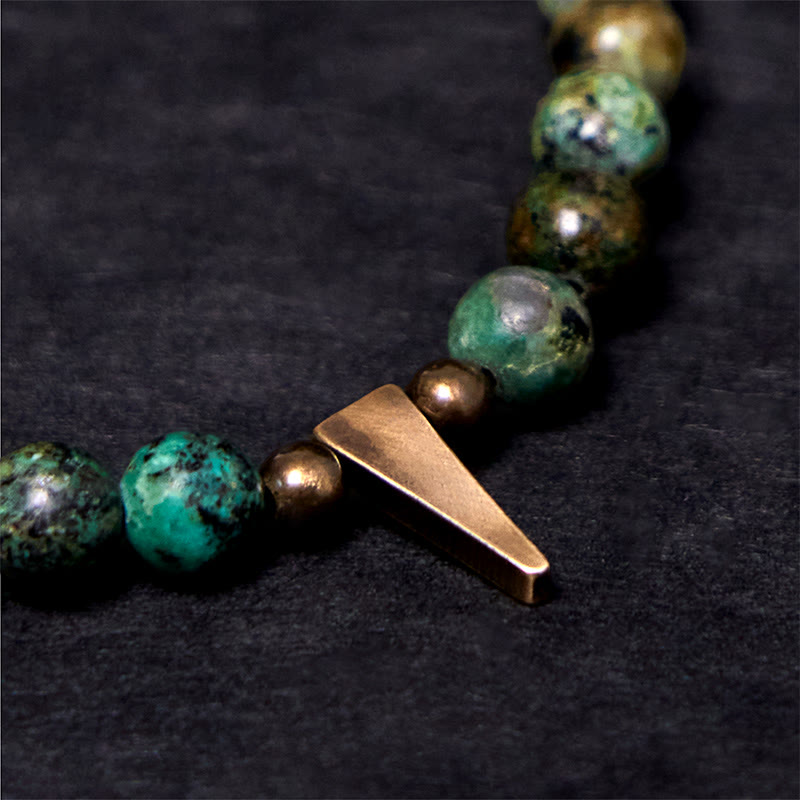 Bracciale Buddha Stones Vintage con design anticato in rame turchese