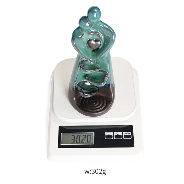 Bruciatore di incenso curativo in ceramica con fontana di fumo a riflusso, decorazione per coppia di amanti , Buddha Stones. - image 13