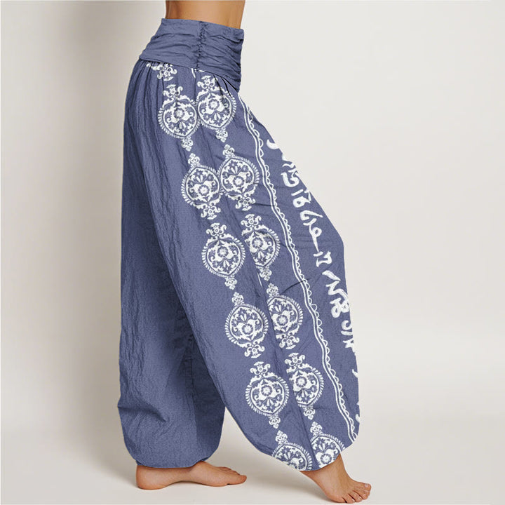 Pantaloni Harem da donna con Buddha Stones Mandala Om Mani Padme Hum - image 2