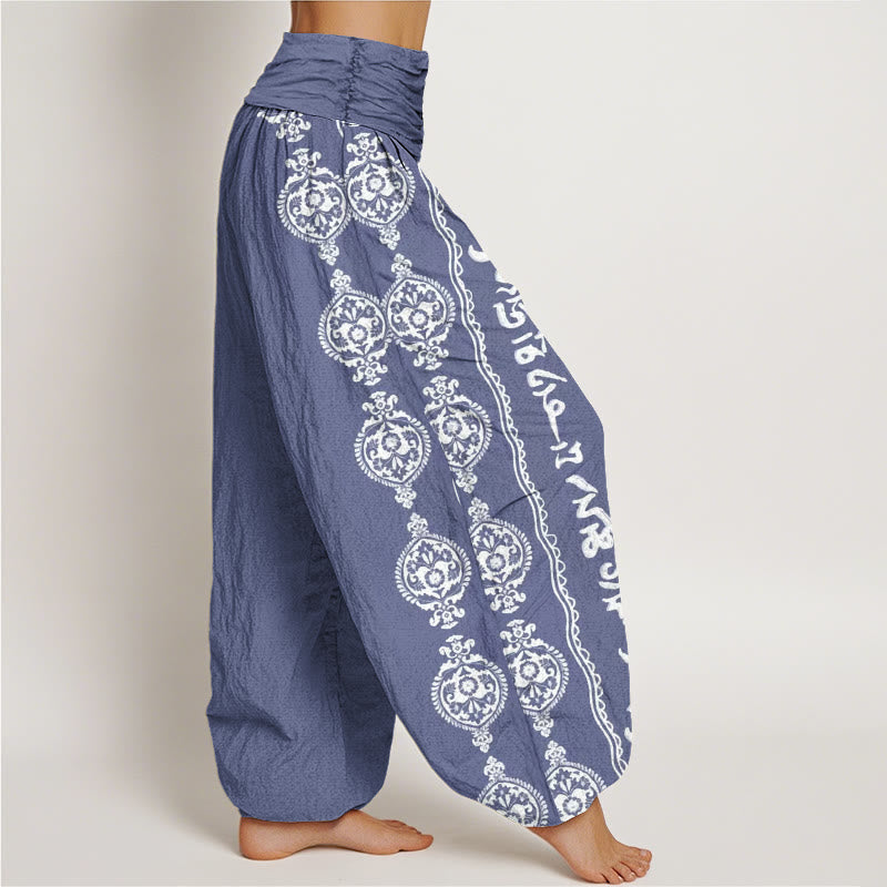 Pantaloni Harem da donna con Buddha Stones Mandala Om Mani Padme Hum - image 2