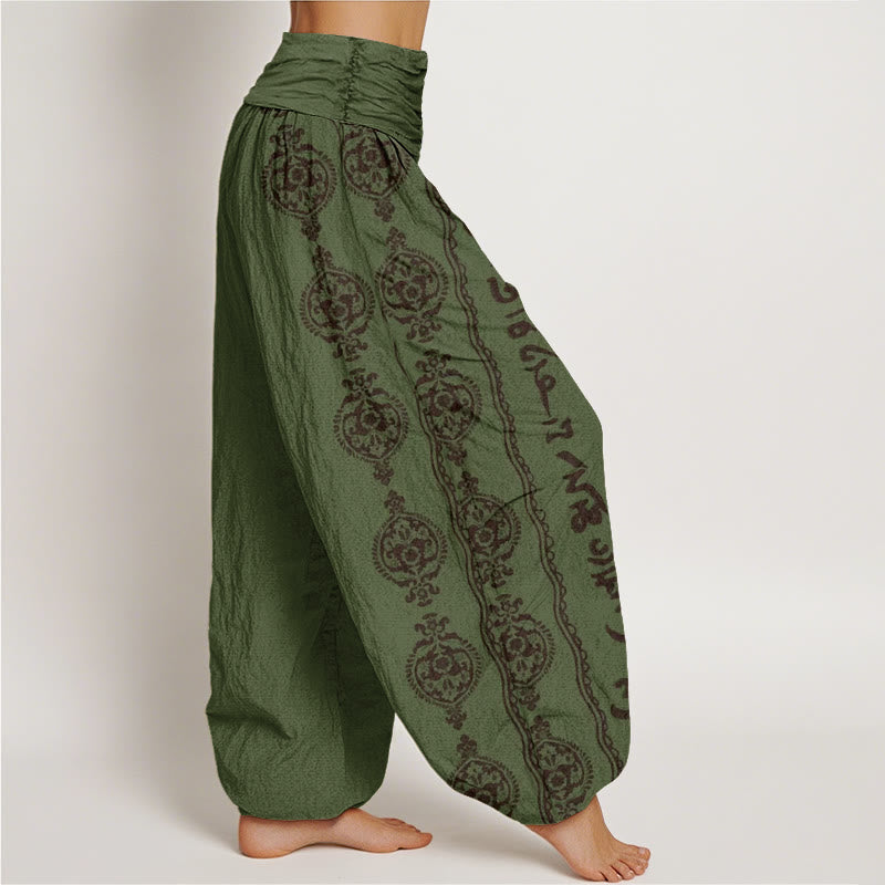 Pantaloni Harem da donna con Buddha Stones Mandala Om Mani Padme Hum - image 6