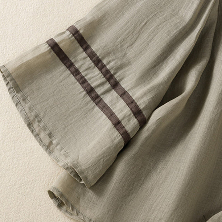 T-shirt da donna in cotone con maniche a tre quarti, ricamo floreale retrò con Buddha Stones - image 14