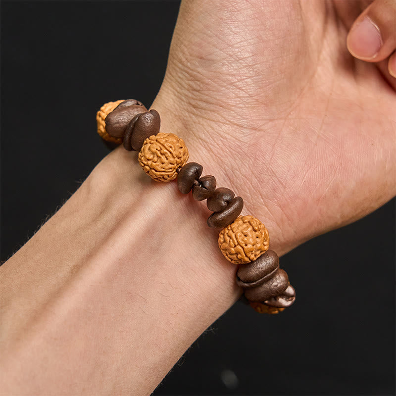 Braccialetto portafortuna Bodhi con chicchi di caffè naturali fatti a mano e Buddha Stones - image 4