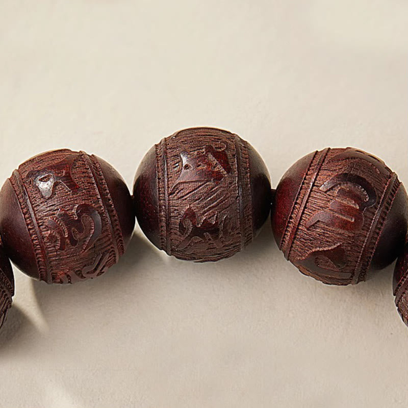 Braccialetto Buddha Stones con piccola foglia di sandalo rosso, cinque direzioni, divinità della ricchezza e della calma - image 17