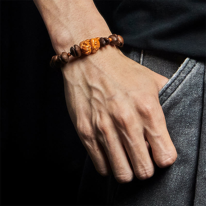 Bracciale Buddha Stones Natural Fox Coffee Beans Wenge Wood - image 5