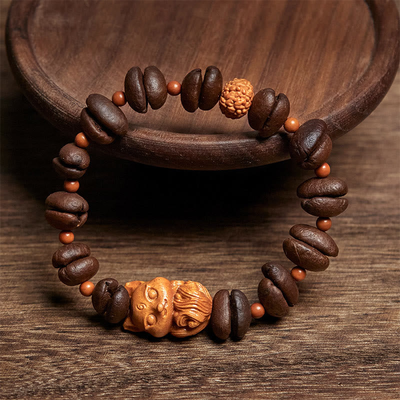 Bracciale Buddha Stones Natural Fox Coffee Beans Wenge Wood - image 2