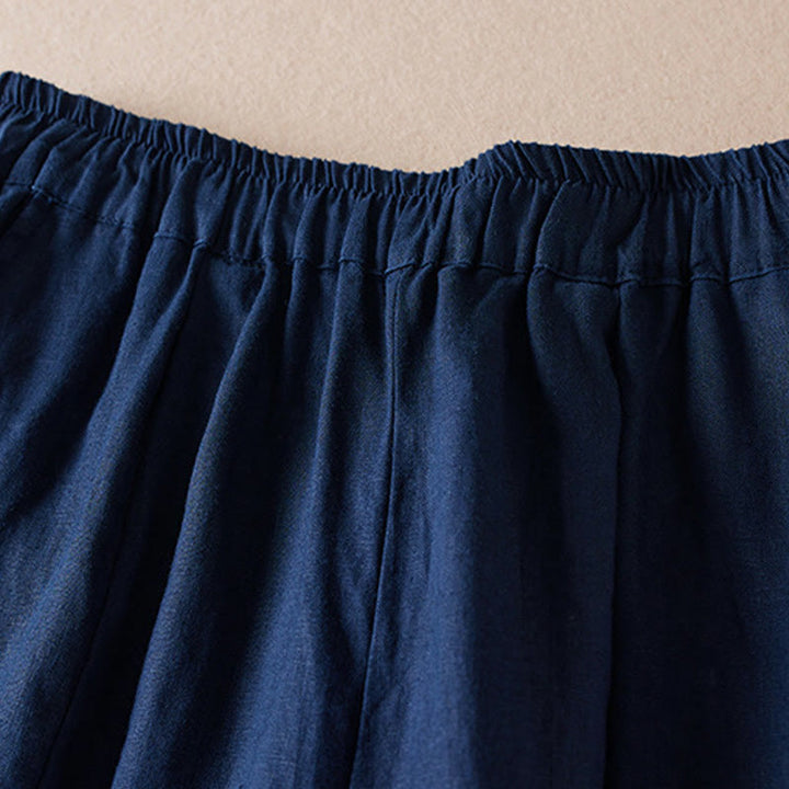 Pantaloni harem in lino e cotone con tasche, lunghezza 7-8, in filo colorato con Buddha Stones - image 12