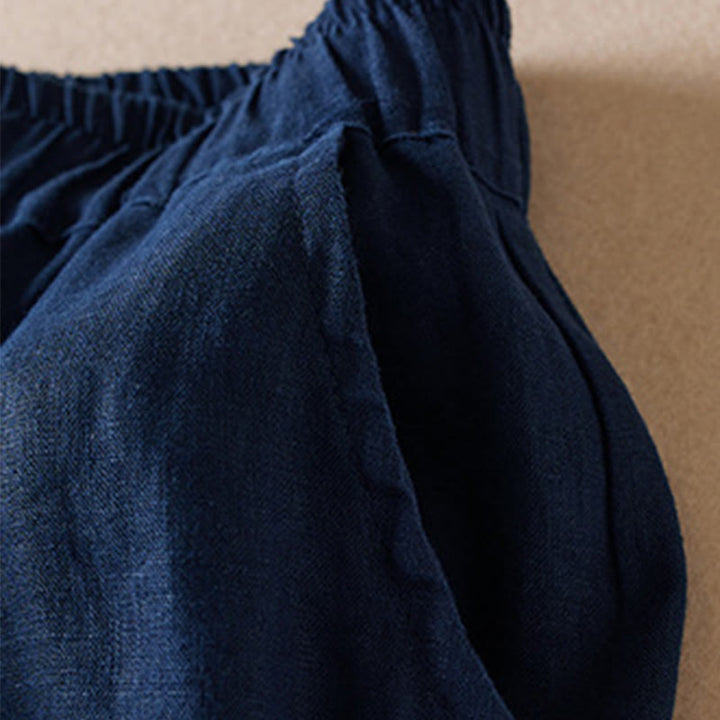 Pantaloni harem in lino e cotone con tasche, lunghezza 7-8, in filo colorato con Buddha Stones - image 14