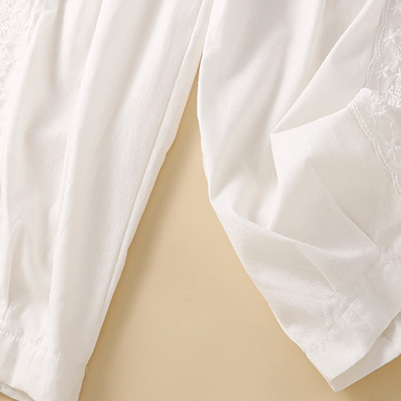 Pantaloni harem in lino e cotone con tasche, in pizzo semplice, Buddha Stones - image 23