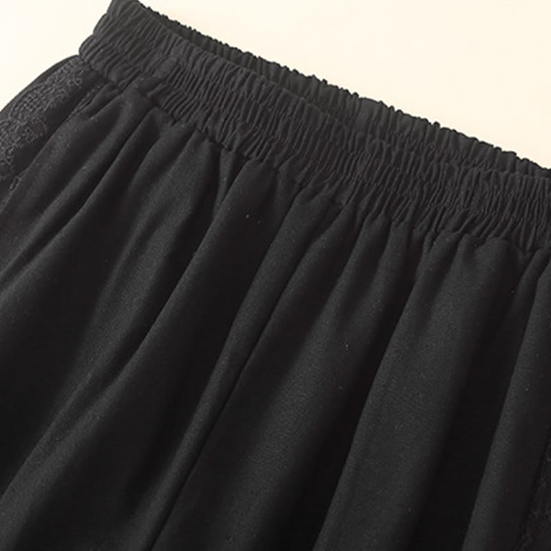 Pantaloni harem in lino e cotone con tasche, in pizzo semplice, Buddha Stones - image 26