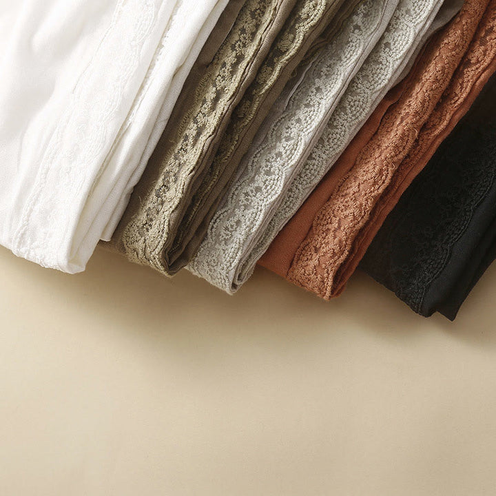 Pantaloni harem in lino e cotone con tasche, in pizzo semplice, Buddha Stones - image 29