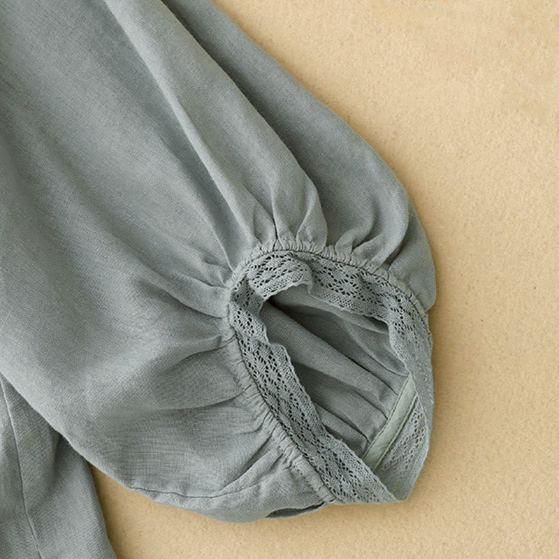 Buddha Stones Camicia da donna in cotone con maniche a lanterna - image 10
