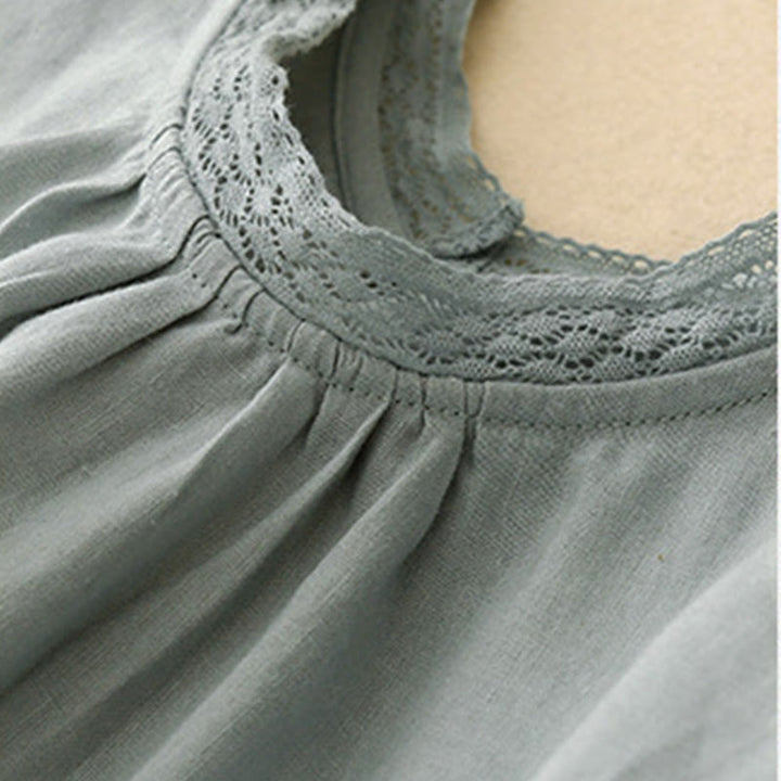 Buddha Stones Camicia da donna in cotone con maniche a lanterna - image 7