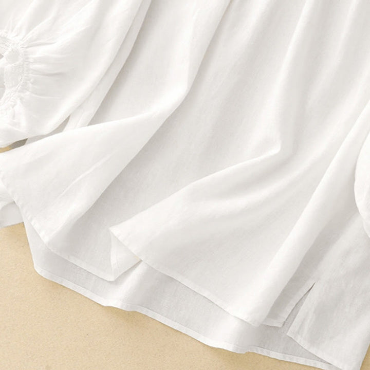 Buddha Stones Camicia da donna in cotone con maniche a lanterna - image 15