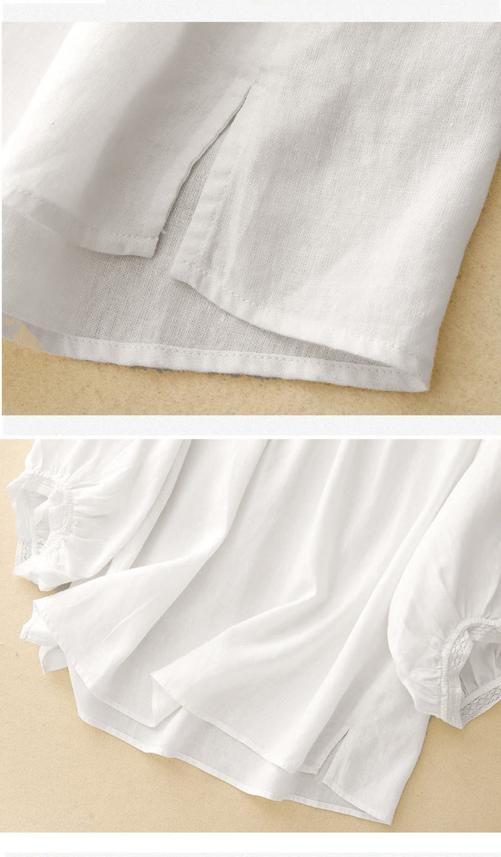 Buddha Stones Camicia da donna in cotone con maniche a lanterna - image 18