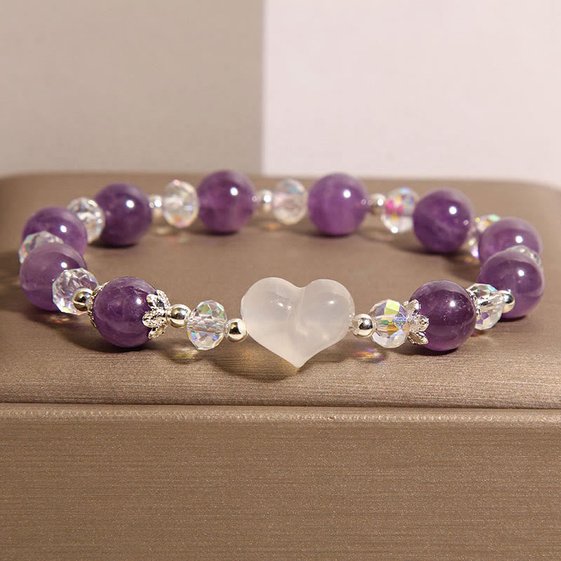Bracciale Buddha Stones Heart Ametista Agata Bianca - image 2