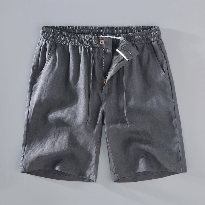 Pantaloncini da uomo in lino con tasche, modello Buddha Stones , tinta unita, con coulisse e bottoni - Grigio scuro - US/UK/AU42, EU52 (3XL) - image 13