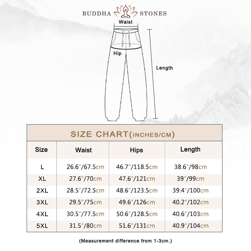 Pantaloni da uomo con tasche e coulisse semplici con motivo Buddha Stones - image 4