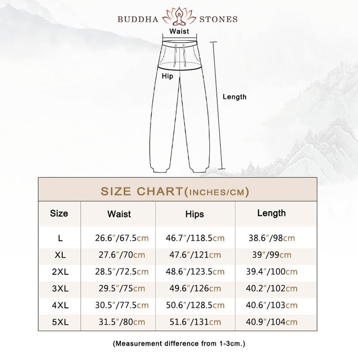 Pantaloni da uomo con tasche e coulisse semplici con motivo Buddha Stones - image 4