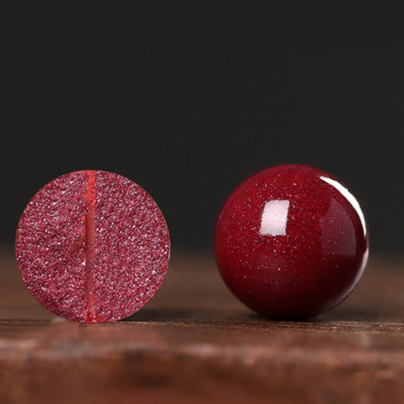 Braccialetto di perle di cinabro e zucca con Buddha Stones e perle di benedizione - image 17