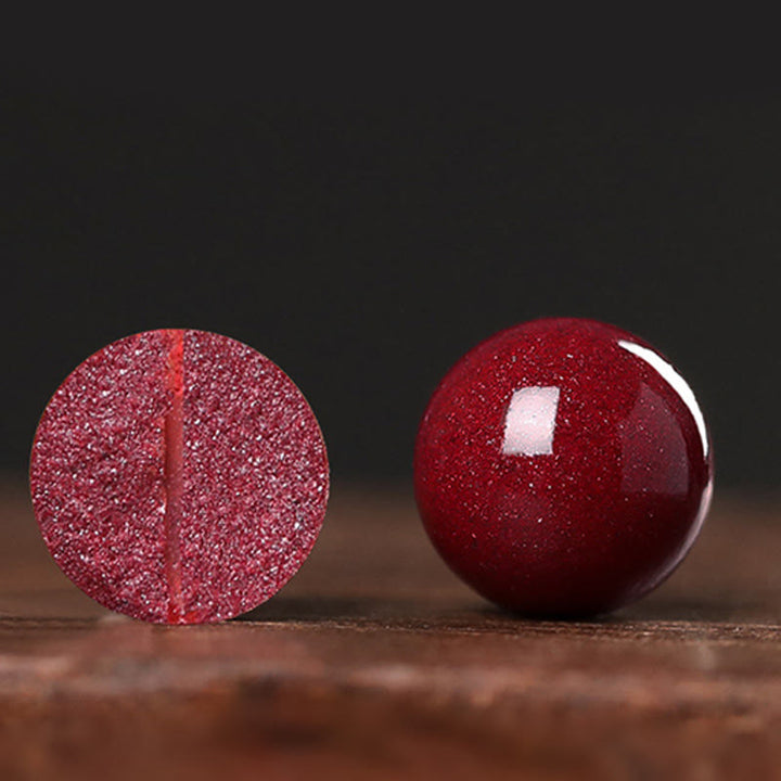 Braccialetto di perle di cinabro e zucca con Buddha Stones e perle di benedizione - image 17