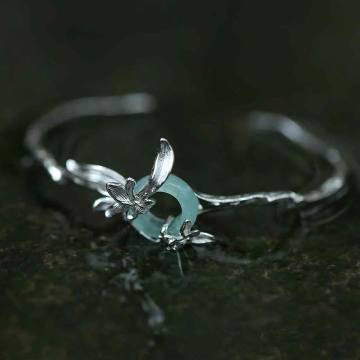 Bracciale di protezione in giada e quarzite con fibbia della pace in argento sterling 925 Buddha Stones - Argento (circonferenza del polso: 14-16 cm) - image 0