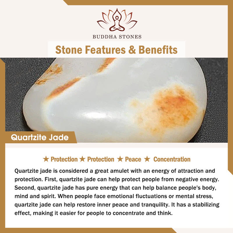 Bracciale di protezione in giada e quarzite con fibbia della pace in argento sterling 925 Buddha Stones - image 7