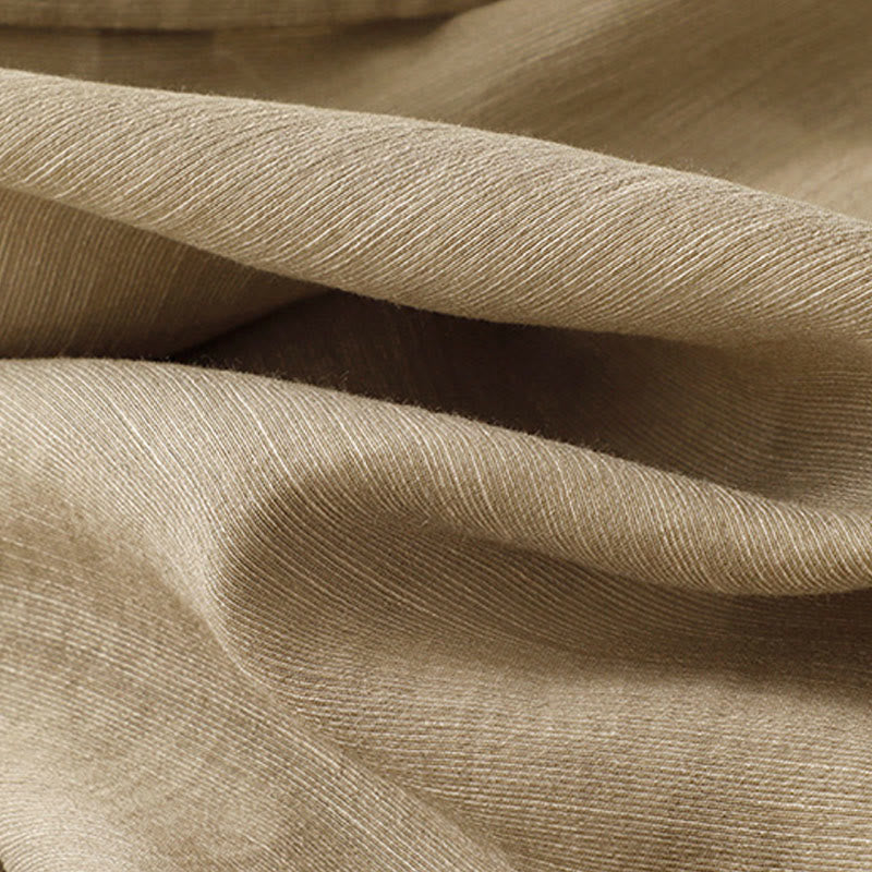 Set da donna in cotone e lino con tasche, 2 pezzi, camicia a maniche corte, gonna lunga 7-8 , Buddha Stones - image 11