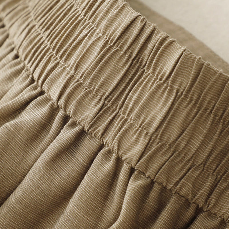 Set da donna in cotone e lino con tasche, 2 pezzi, camicia a maniche corte, gonna lunga 7-8 , Buddha Stones - image 10