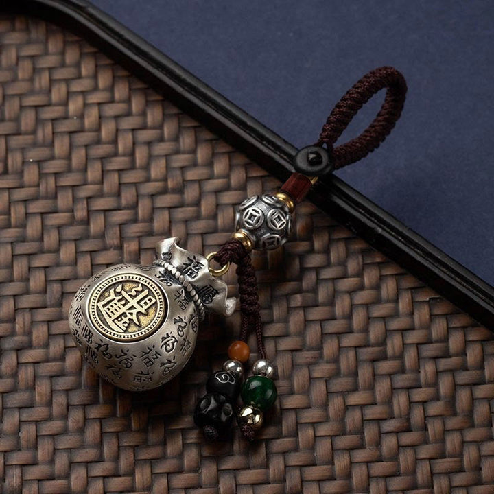 Buddha Stones Fu Character Money Bag Fare soldi ogni giorno Portachiavi fortuna