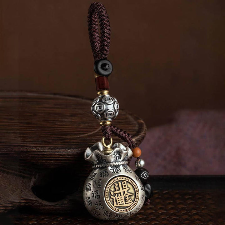 Buddha Stones Fu Character Money Bag Fare soldi ogni giorno Portachiavi fortuna