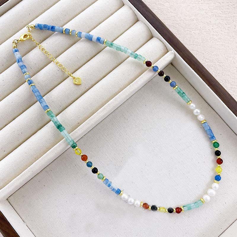 Collana con ciondolo in vetro perla e Buddha Stones - image 2