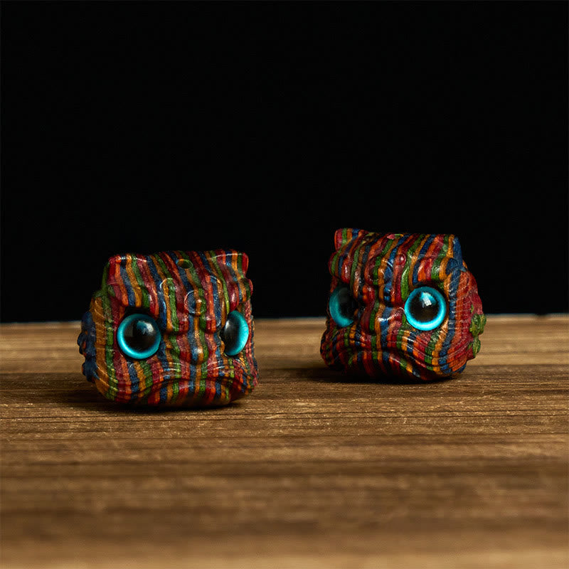 Buddha Stones 2 pezzi Mini eucalipto arcobaleno leone danzante intagliato decorazione dell'equilibrio - image 2