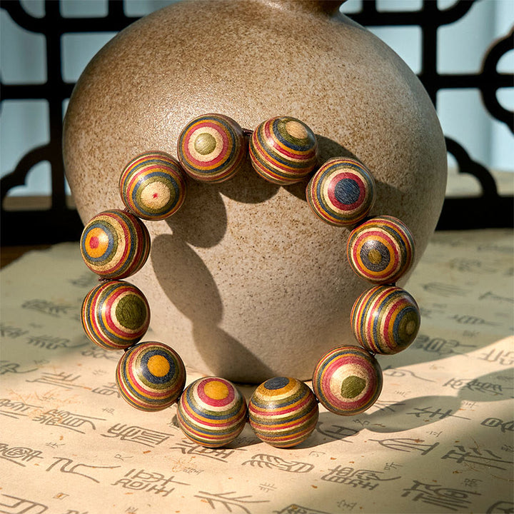 Braccialetto Buddha Stones in eucalipto arcobaleno colorato - image 3